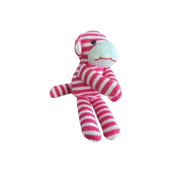NEW 2010 Whimzy Pets Mini Sock Monkey “Smooch” Plush Stuffed Animal Toy Pink HTF - Picture 2 of 4